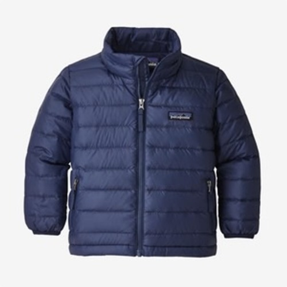 Patagonia Down Sweater Jacket Kids 6-12M Navy Blue Puffer Quilted Full Zip